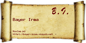 Bayer Irma névjegykártya